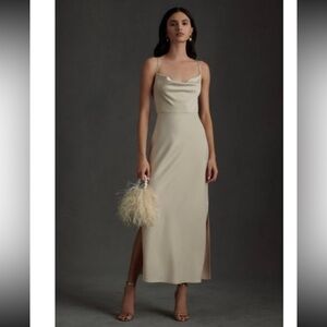 BHLDN Cali Satin Charmeuse Midi Dress